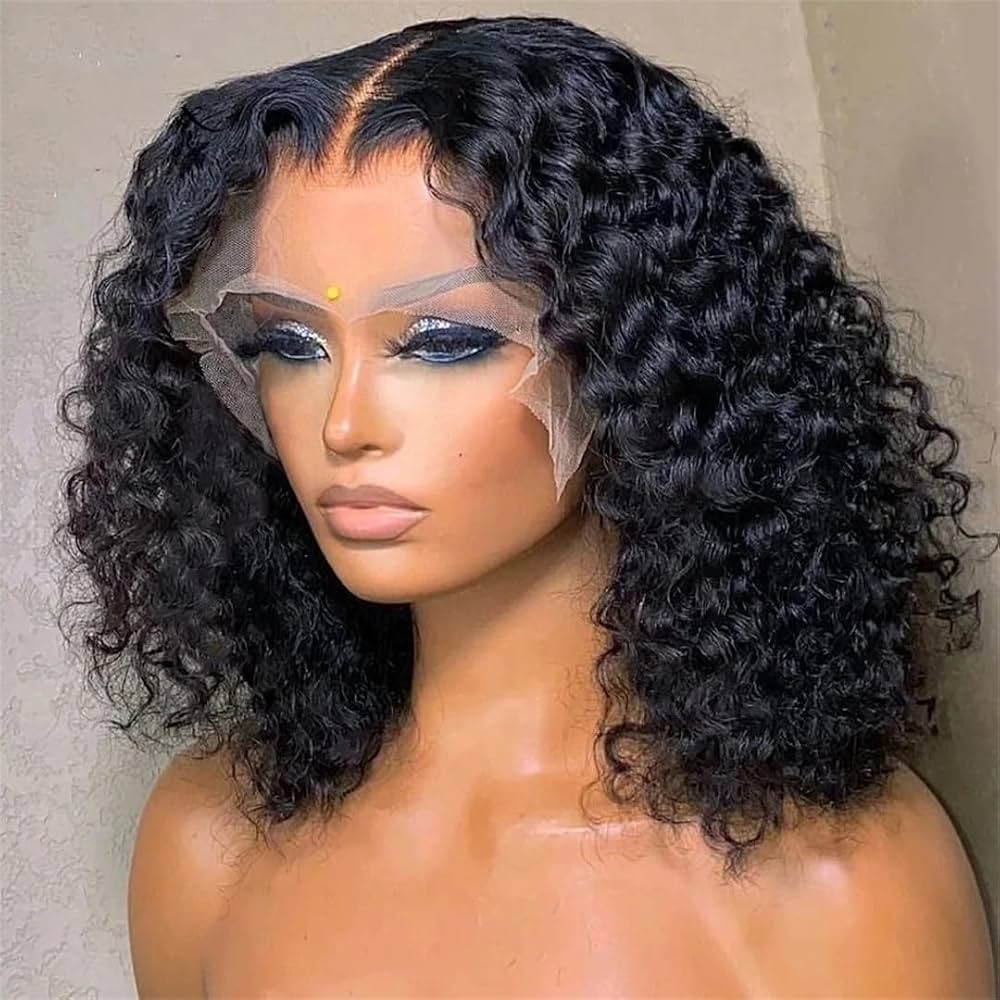Dieulou 13x4 Kinky Curly Bob Wig Hot Sale