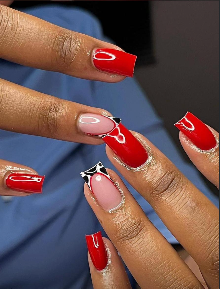 Luxury Acrylic Full Set  80$ – Custom Heart Design