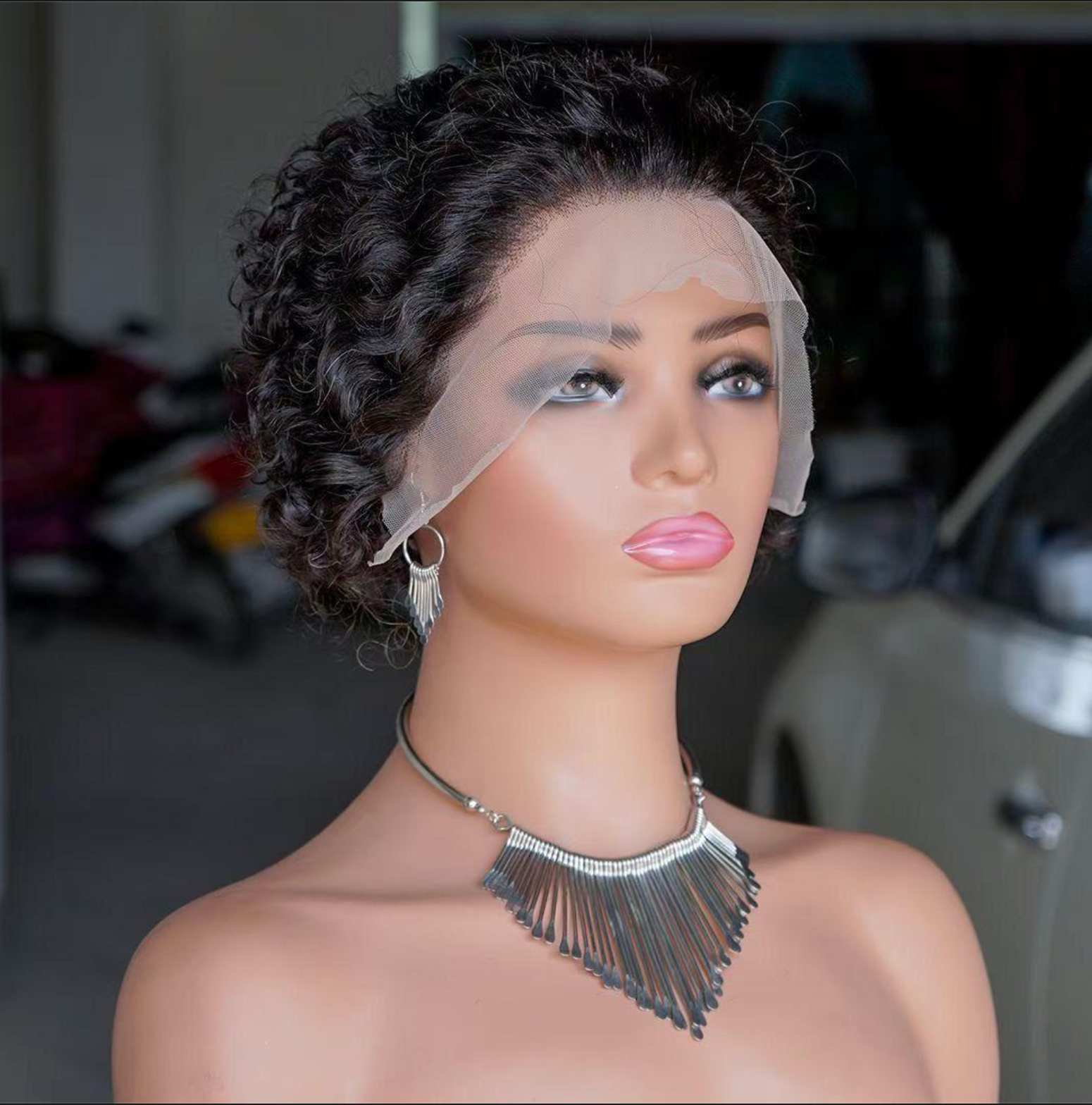 Dieulou Hair Curly Pixie Cute Wigs