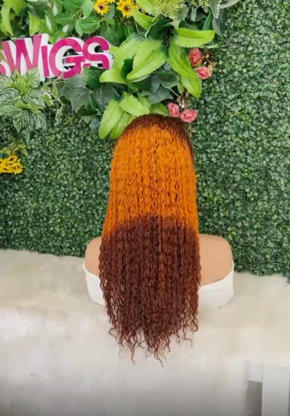 Curly T4/350/4 Yellow and Brown 20 Inch